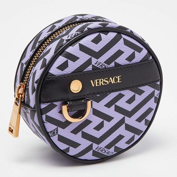Versace La Greca Round Zip Pouch - Picture 2 of 11